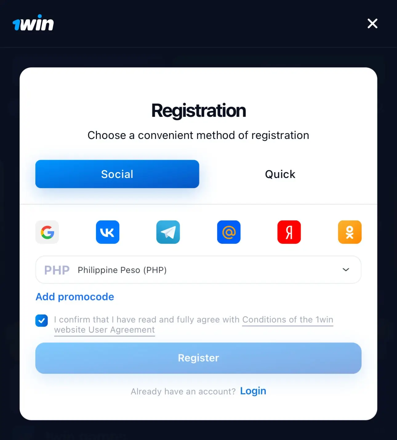 Sign up in 1win Philipines Sign up in 1win Philipines